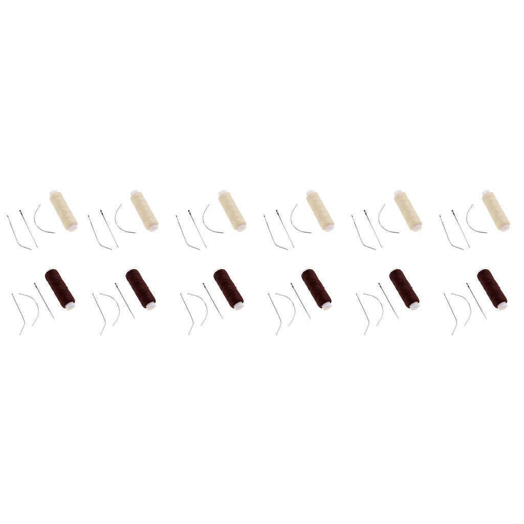 12pcs Cotton Hair Track Weft Weaving Sew Decor Thread for Hair Extensions