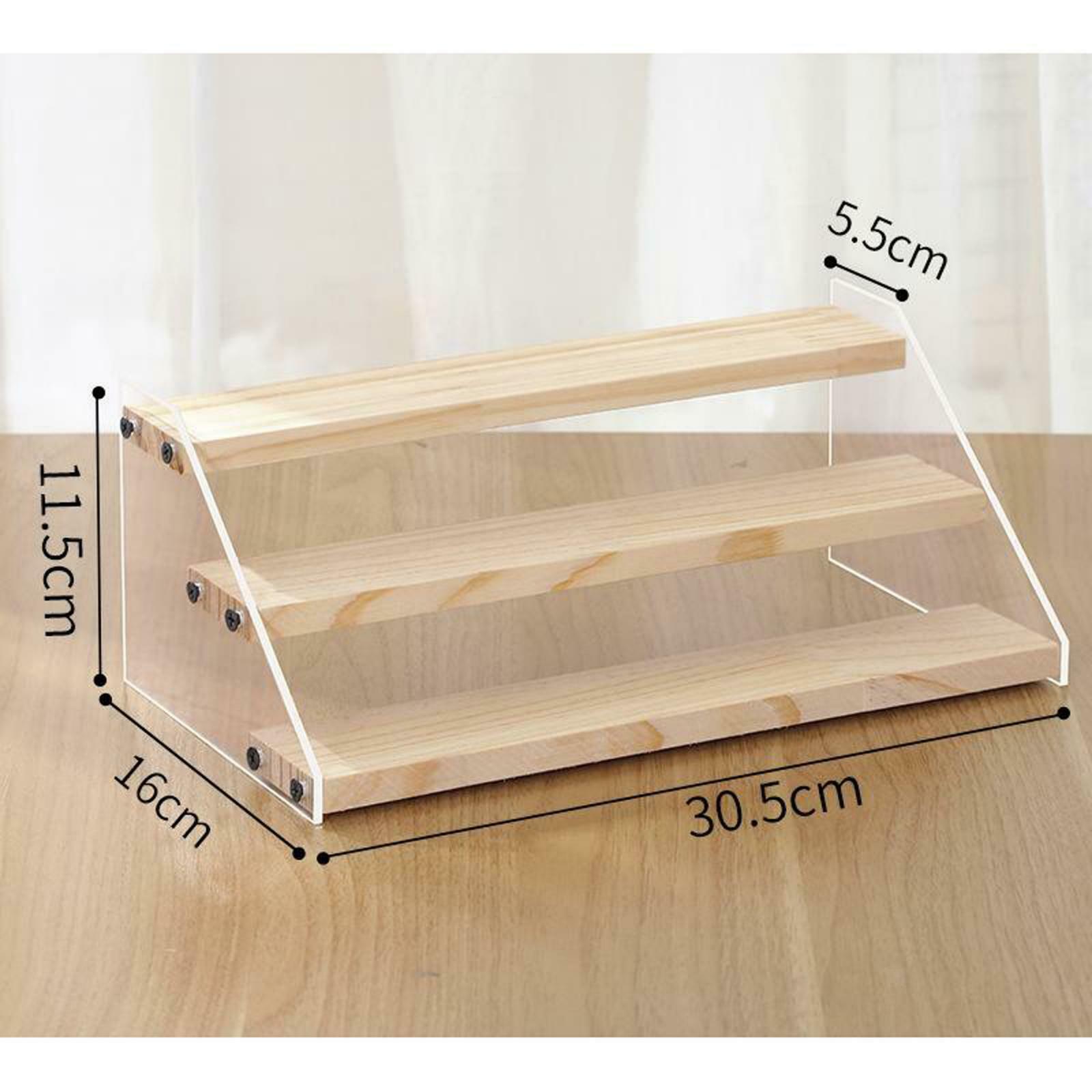 3-Tier Wooden Display Rack Counter Ladder Riser Stand Cupcake Holder Shelfs