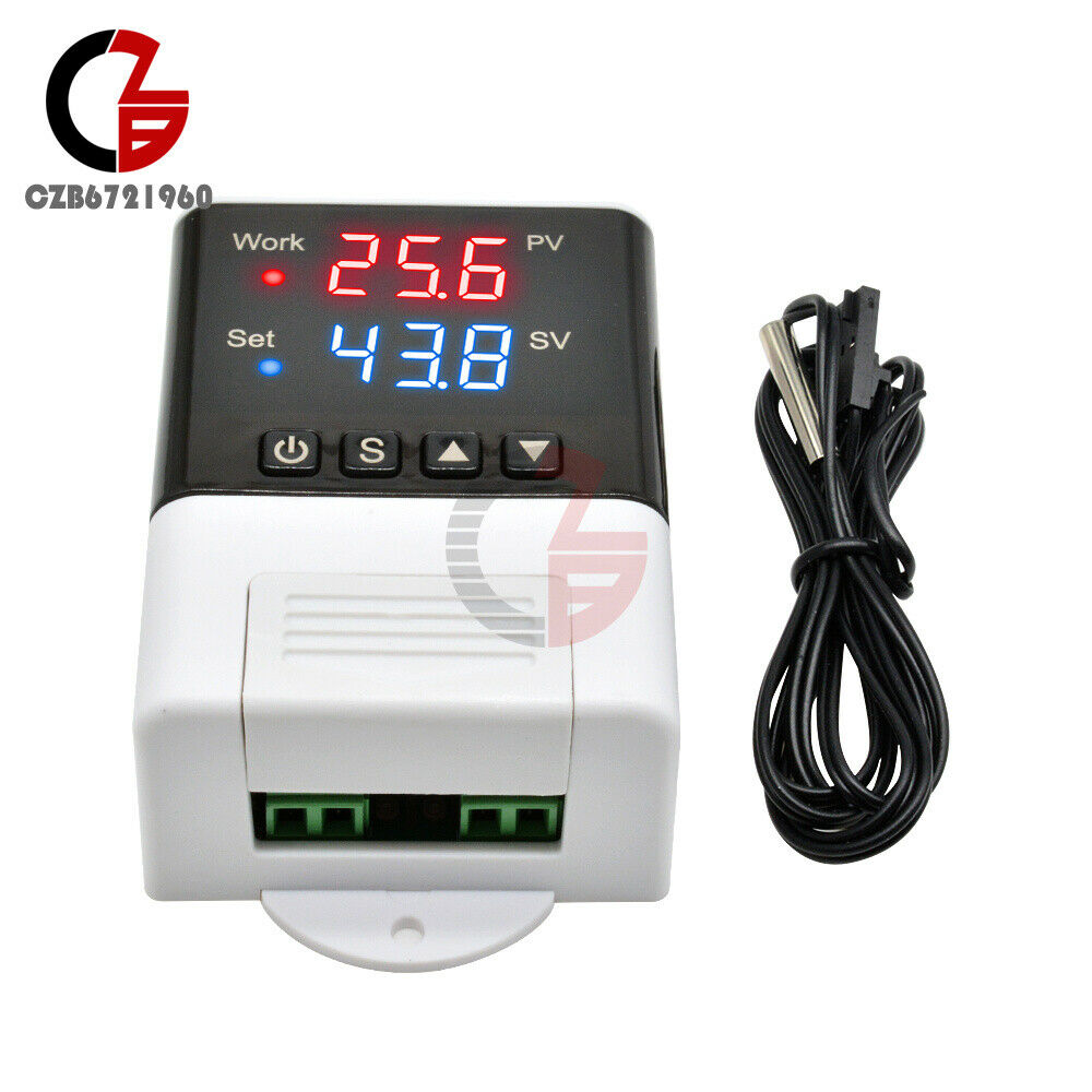AC 110-220V Digital DTC1110 Dual LED Intelligent Temperature Controller Sensor