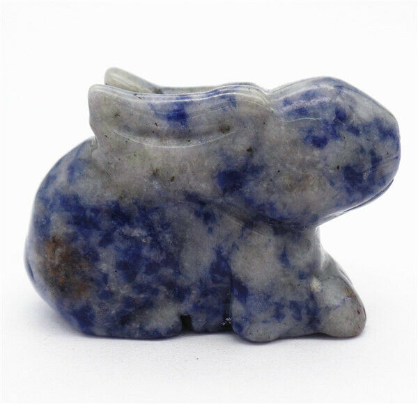 50x32x19mm Natural Blue Sodalite Carved Rabbit Decoration Statue Decor HH7646
