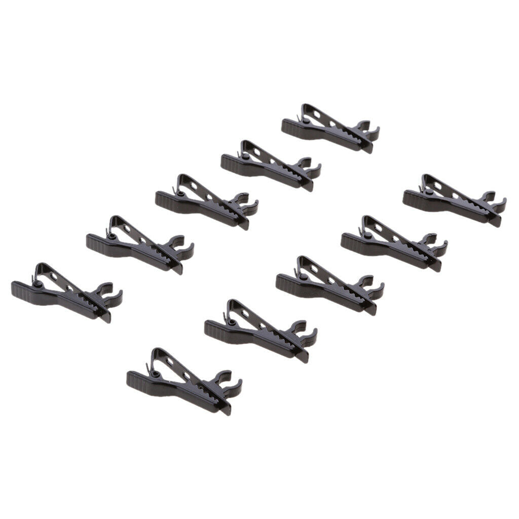 10 Pieces Portable Microphone Lapel/ Lavalier Tie Mic Metal Clip Holder 8mm