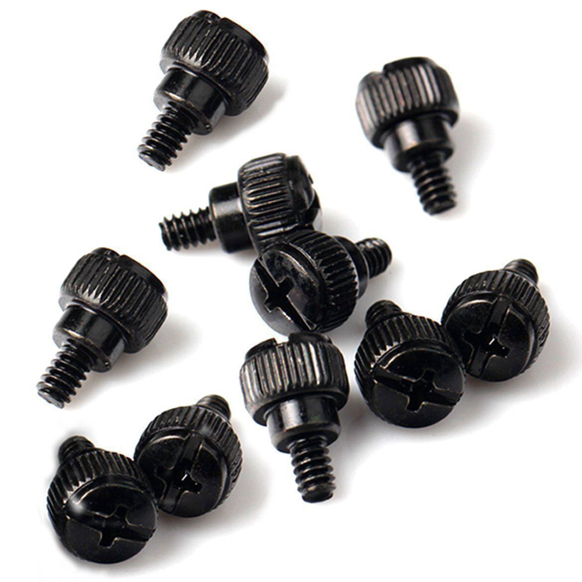 10pcs Computer Case Thumb Screws 6-32 Toolless Modding Black