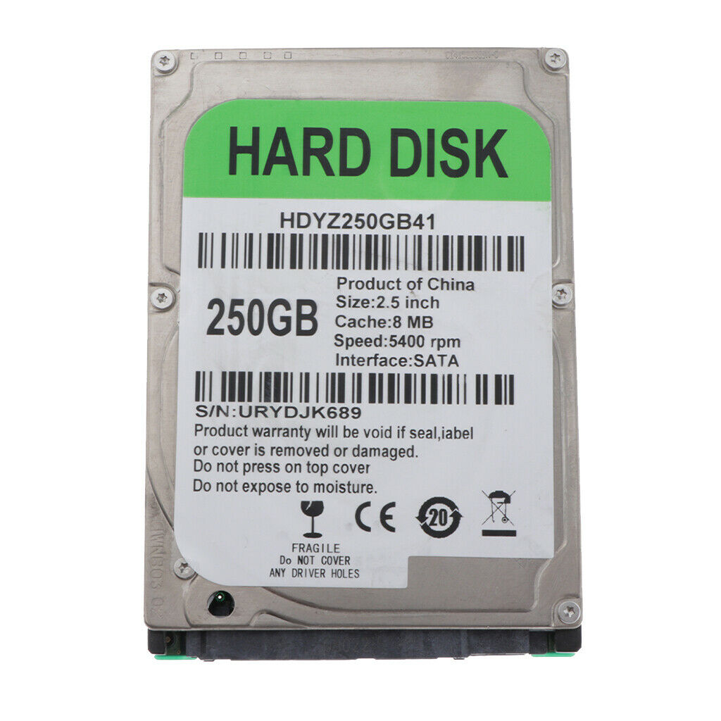 In Internal Hard Disk SATA 8M Cache 5400RPM HDD for Laptop Desktop 250GB