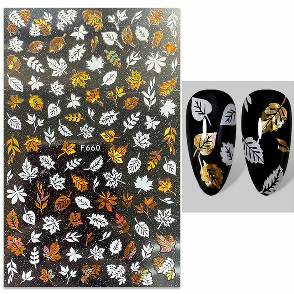 Accessories Fashion Various Decoration Maple Leaves Self Adhesive Nail Stickers