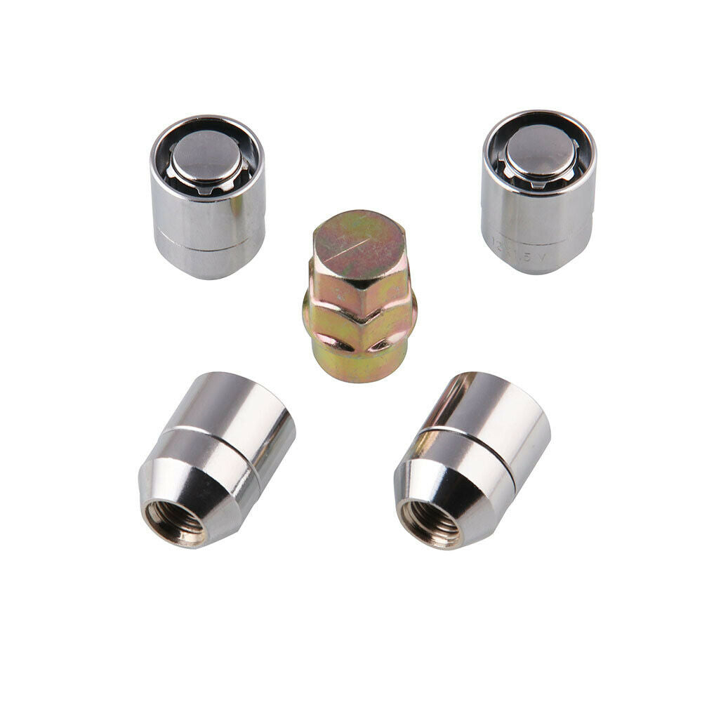 M12x1.5 Wheel Lock Lug Wheel Nuts 4 Anti Theft Locking Nuts+1 Key Replacement