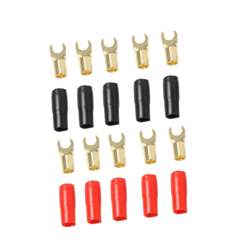 10 Pairs 8 AWG Positive/Negative &Fork Terminals Connectors Kit