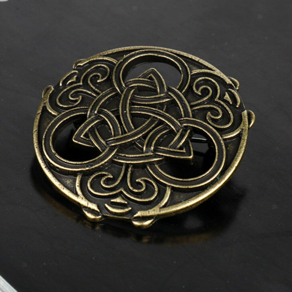 2 lot Retro Medieval Viking Nordic Brooch Cloak Collar Jewelry Clasp Badge