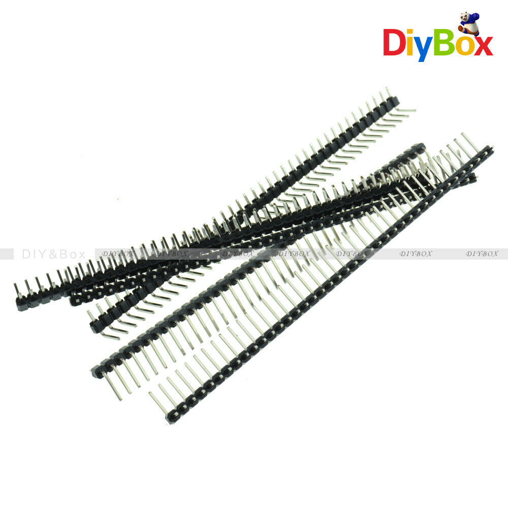 3PCS 40 Pin 2.54mm Right Angle Single Row Male Pin Header Strip PCB For Arduino