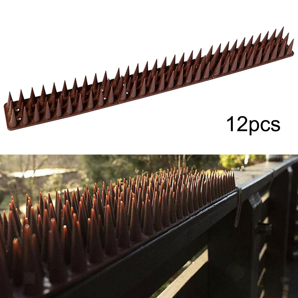 12pcs Plastic Bird Spikes Rodent Animal Repellent for Outdoor, Wall, Fence