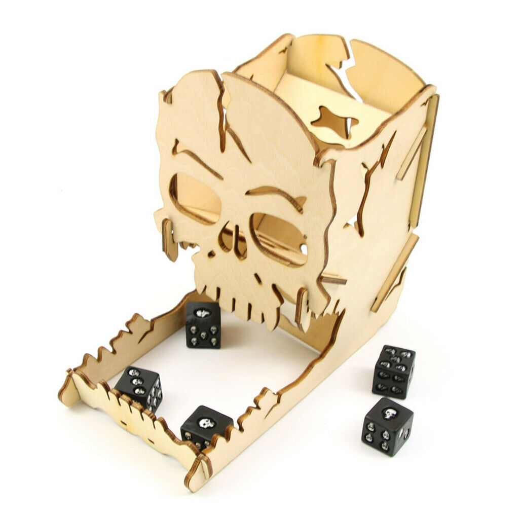 Lots 2 Novel Mini Wooden Easy Rolling Dice Tower for Board Games Accessories