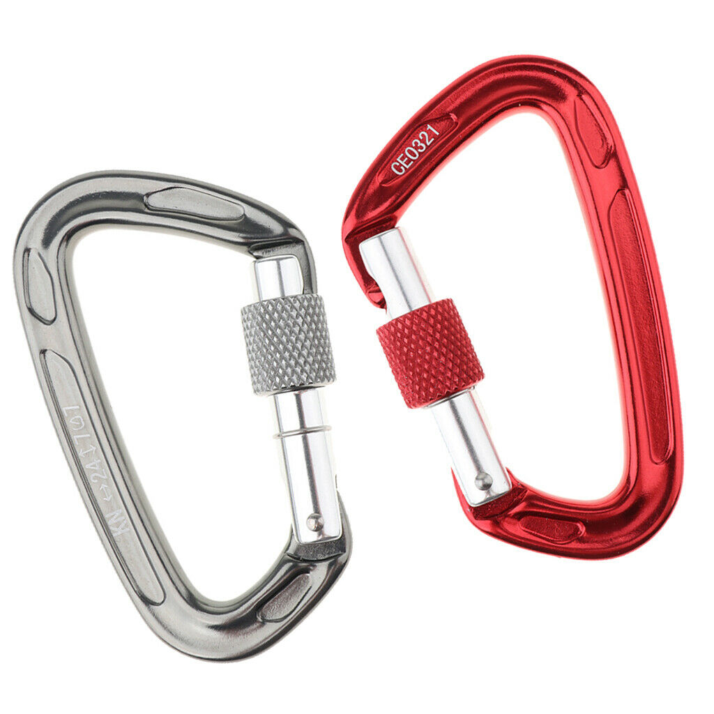 24KN Auto Locking Carabiner Hammock Carabiner Rappelling Climbing Buckle Grey