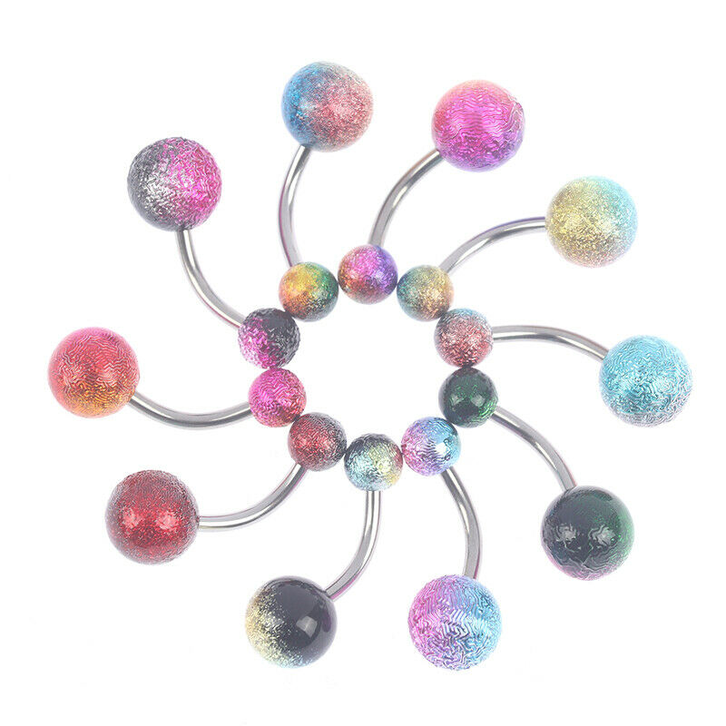 10pcs Colorful Acrylic Sexy Ball Navel Piercings Belly Button Rings Body Jewe Tt