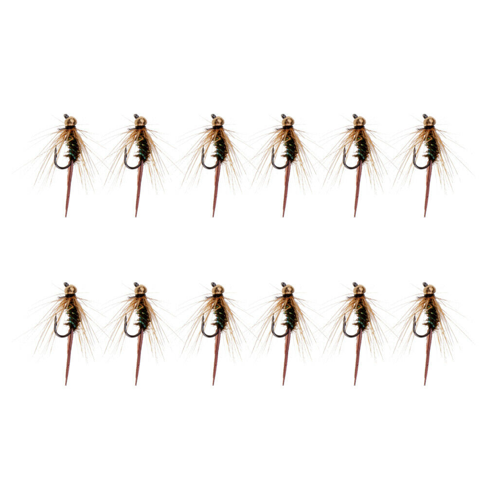 1 Dozen   Hook Lures Baits Bead Head Prince Nymph Fly Fishing Flies