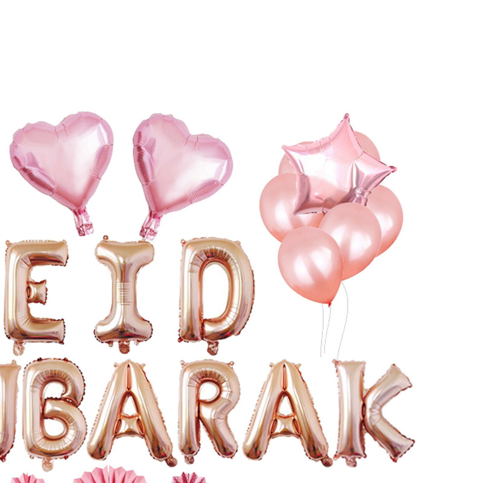 Eid Mubarak Banner Letters Balloons Festival Party Decoration for Home