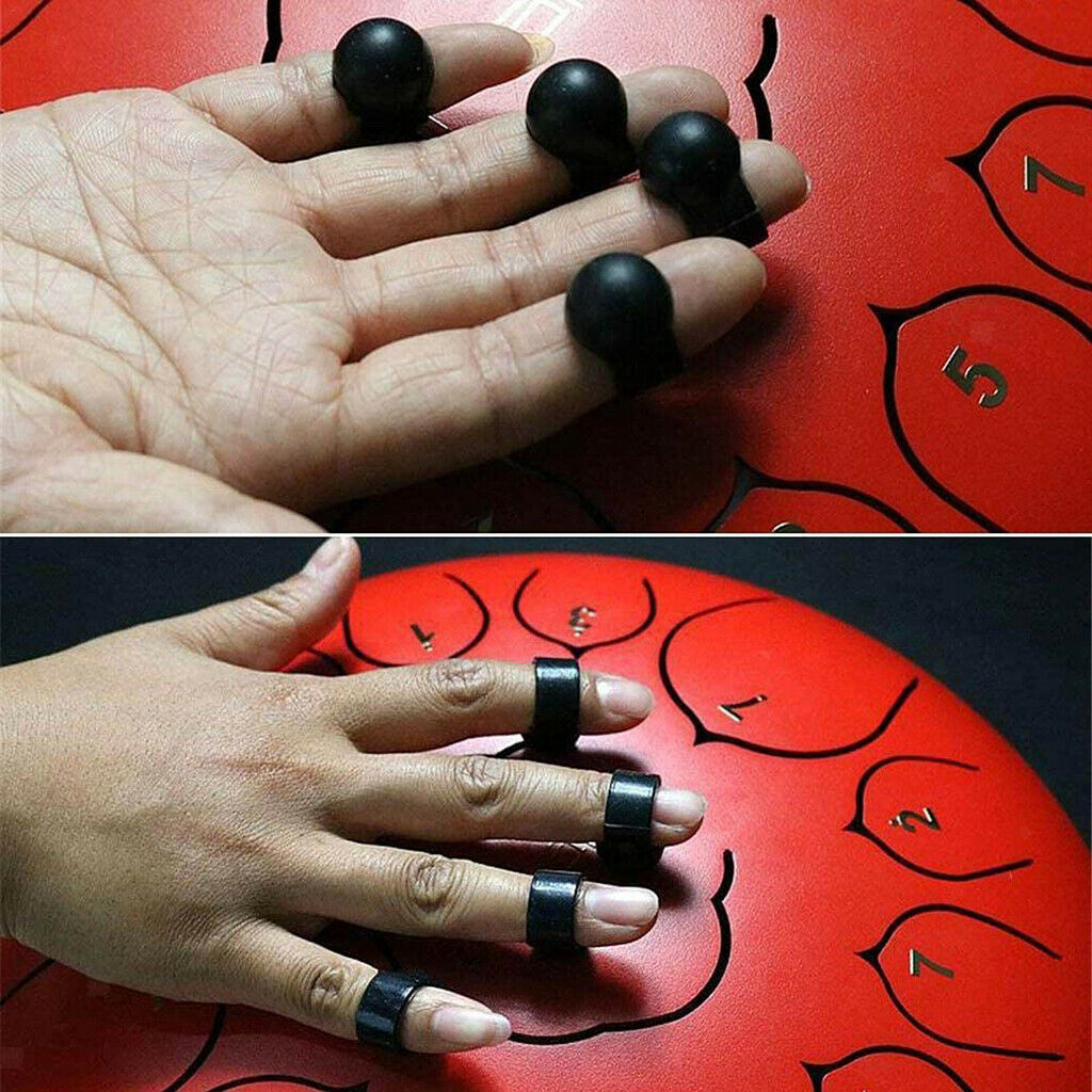 4x Tongue Drum Finger Picks Silicone Knocking Sleeves Handpan Percussion