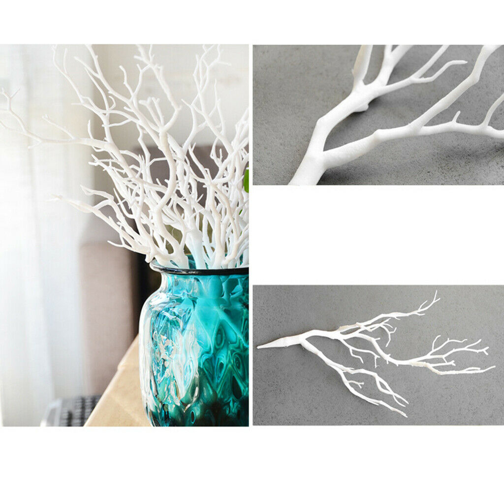 4x Artificial Simulation Branch Branch for Flower Arrangement White