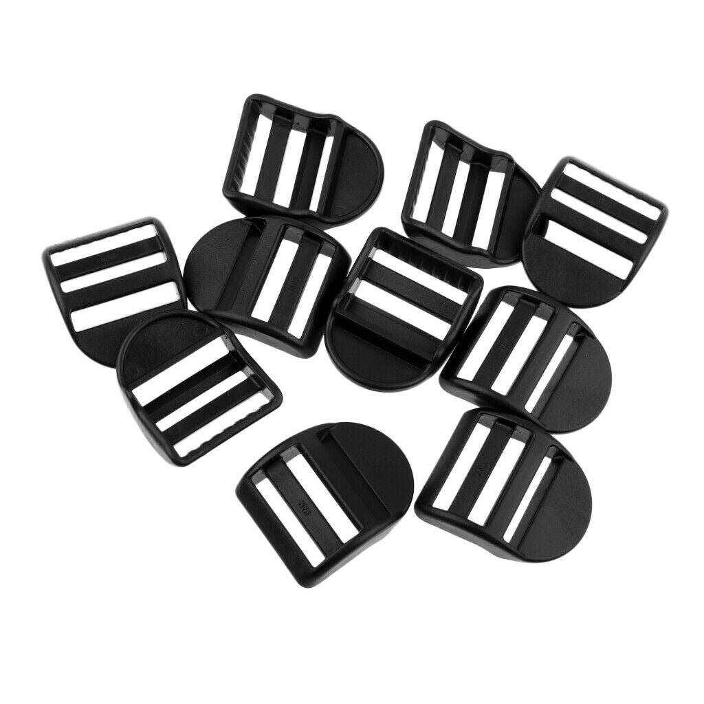 10 X 25mm Plastic Buckles, Webbing Buckle, Black
