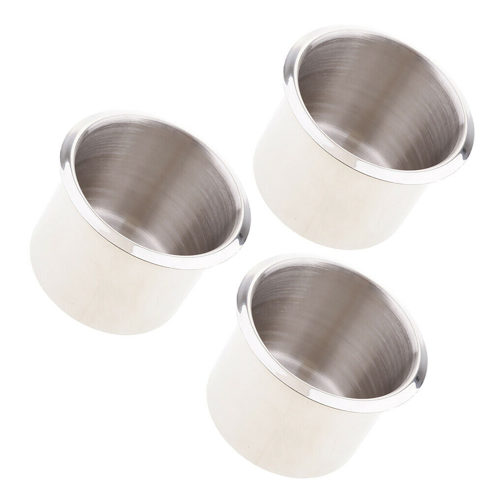 Stainless Steel Recessed Cup Drink Holders for Marine Boat RV Camper 68x55mm