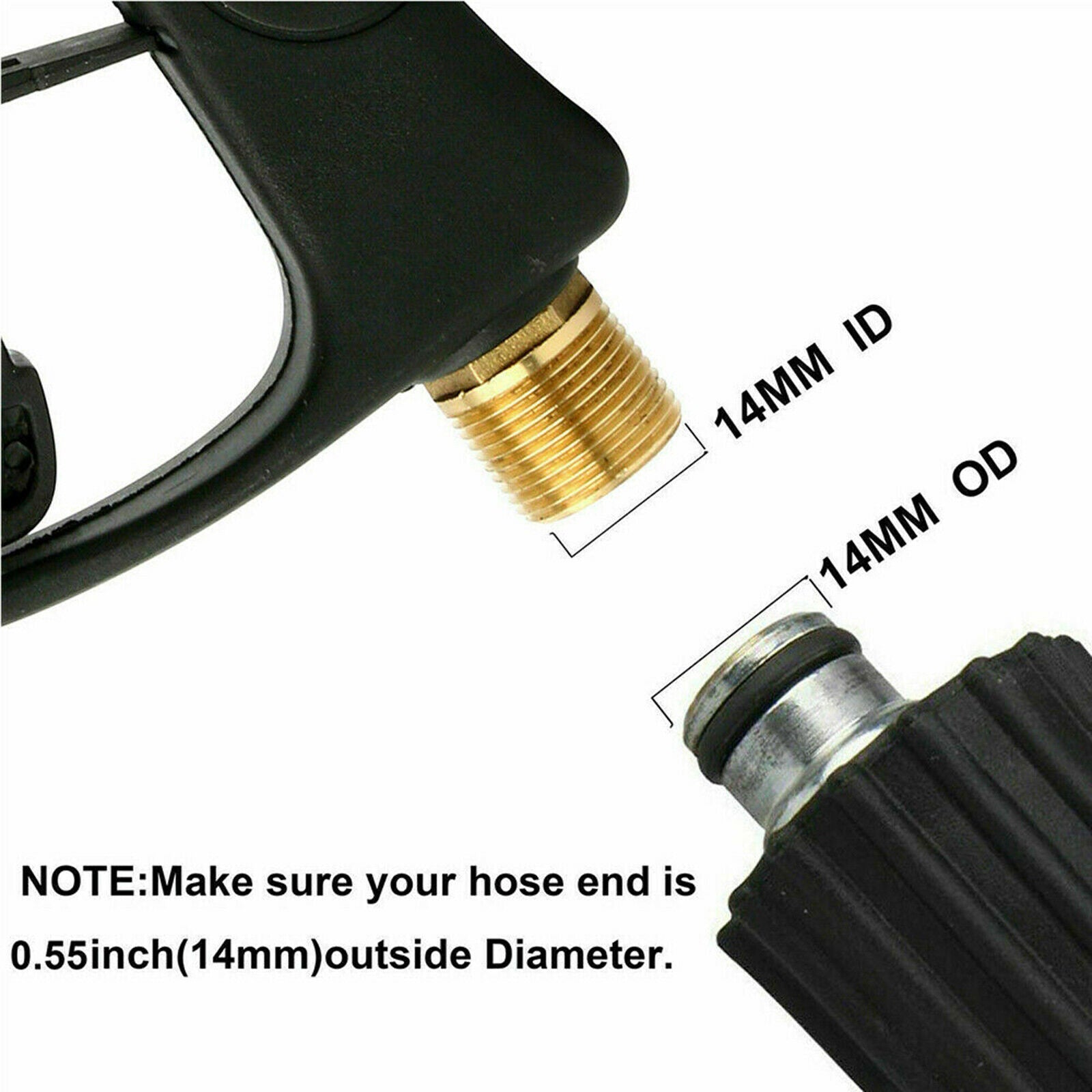 High Pressure Power Washer Spray Garden Car Water Gun Long Wand M22 14mm