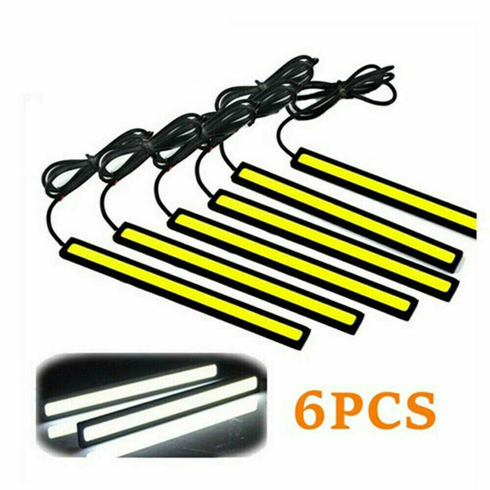 6Pcs 12V Waterproof White DRL LED Strip Lights Bar Camping Caravan Boat Car COB