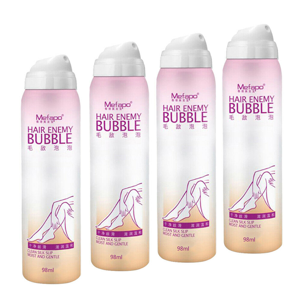 4pcs 98ml Bubble Painless Hair Removal Spray Smooth Skin for Men Women