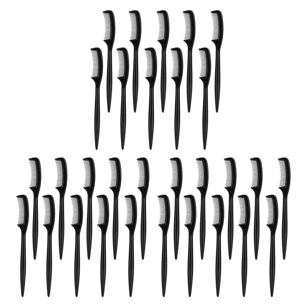 30 Pack Travel Portable Plastic Eyebrow Extension Grooming Combs Tools Black