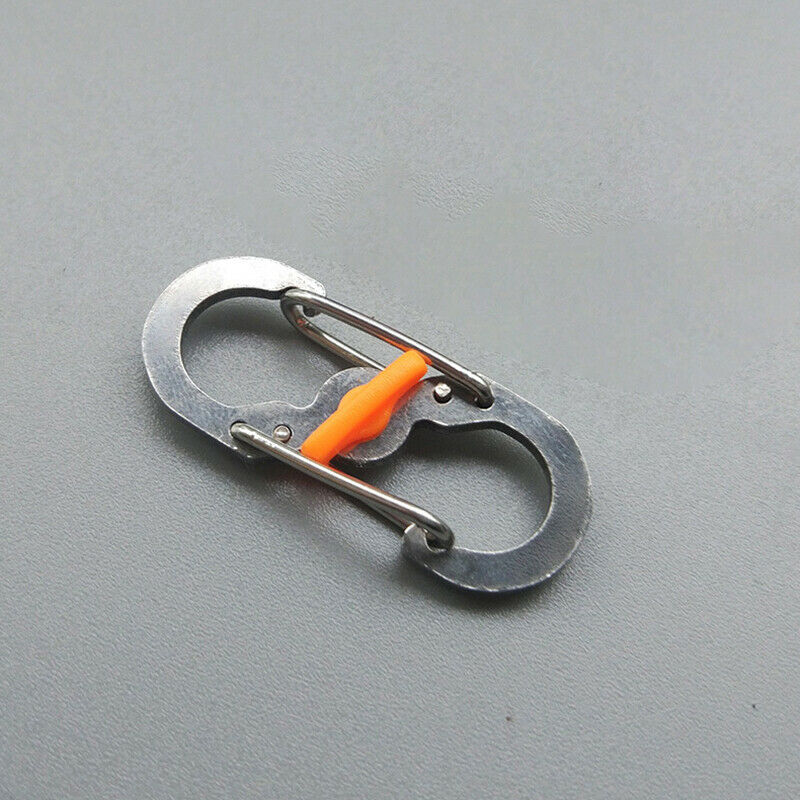 10Pc Outdoor Camping Carabiner Keychain with Lock 8Shaped S Buckle Metal Clip HN