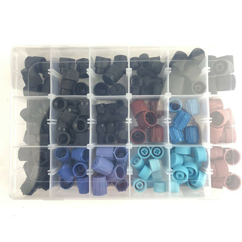 170pcs Car SUV Repair A/C R134a R12 High Low Side Valve Core Port Dust Cap KIt