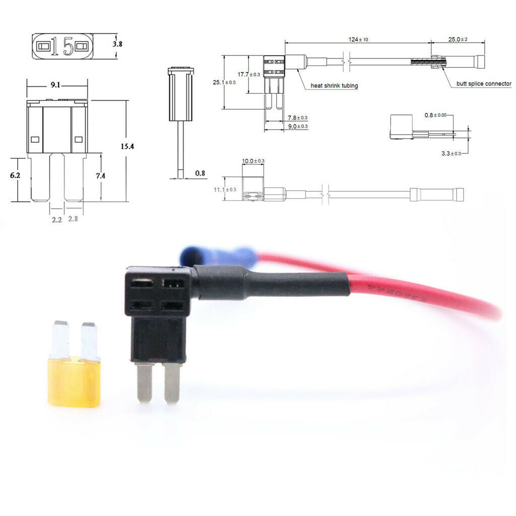 Fuses Car Fuse Holder Adapter + 5AMP Fuse Repair Part