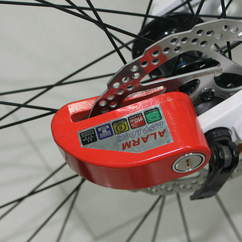 Security Anti Thief Motorcycle Bike Scooter Wheel Disc Brake Alarm Lock Red