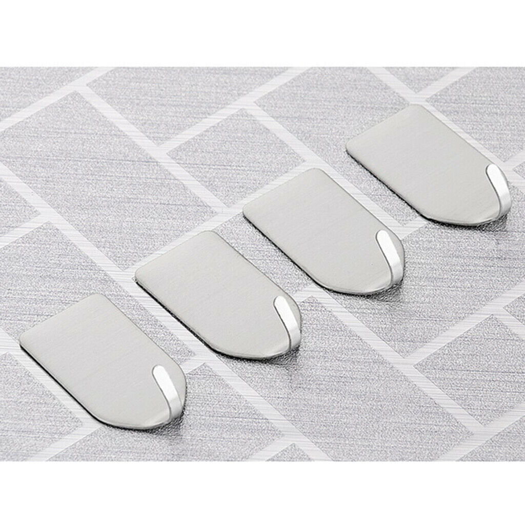 3 Pieces Adhesive Hooks, Heavy Duty Wall Hooks Stainless Steel Waterproof Hanger