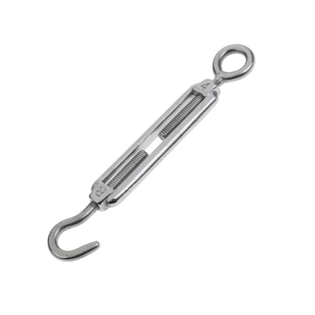 5pack Stainless Steel Hook Eye Turnbuckle Open Body Wire Rope Tension M4