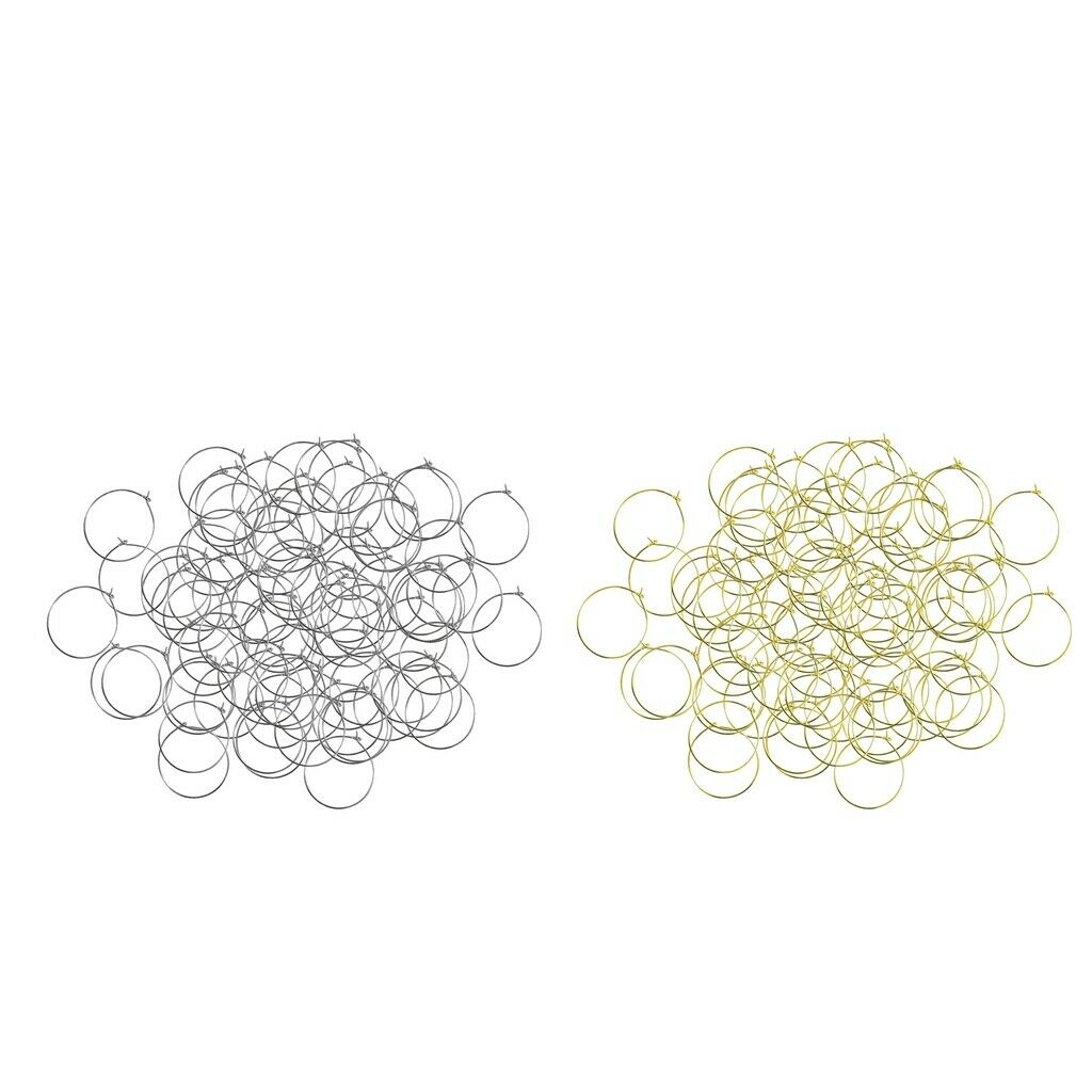 200x Round Hoop Earrings Hoops Beading Rings for DIY Wedding Birthday Favors