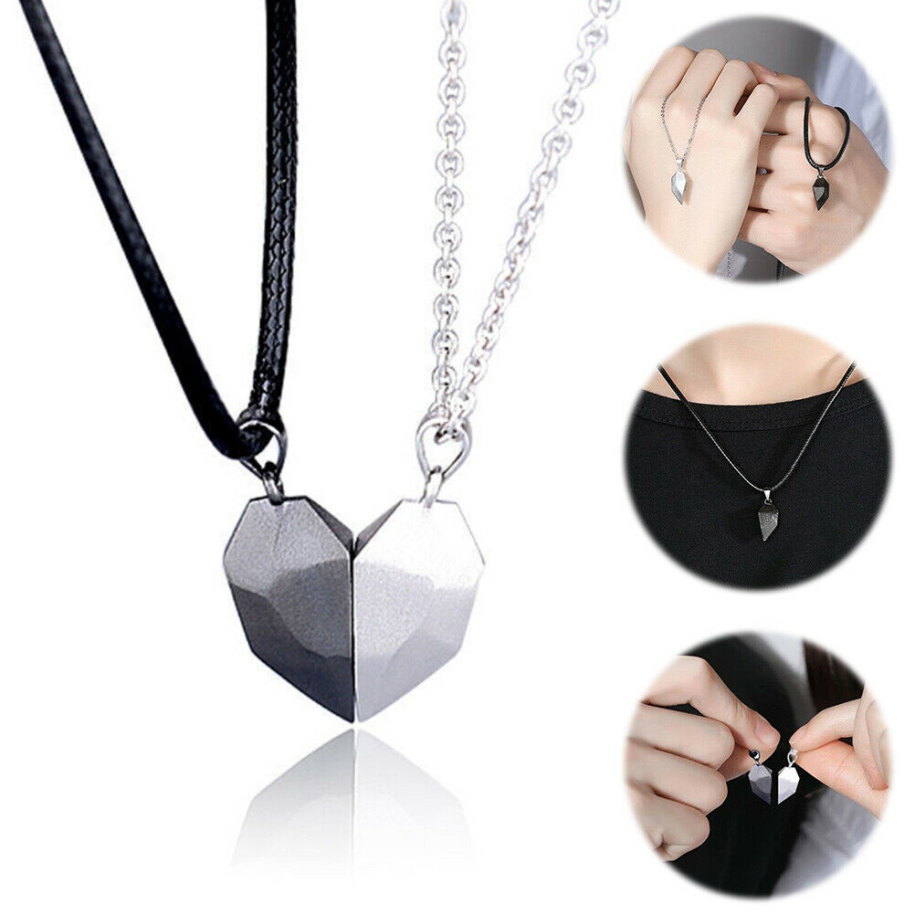 Wishing Stone Magnetic Necklace Couple Necklace Adjustable Heart shape