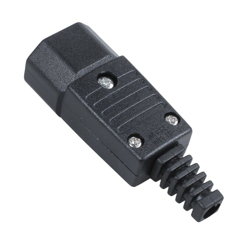 Black IEC-320 C14 Male Plug AC Power Inlet Socket Connector 250V 10A G2E6E6