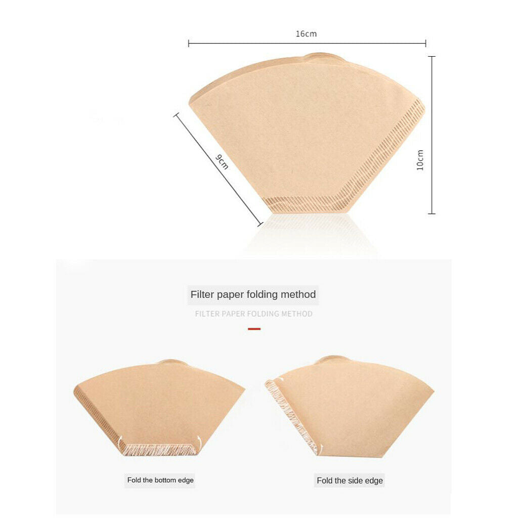 100x Coffee Paper Filters Coffee Dripper Natural Wood Pulp for Home Office