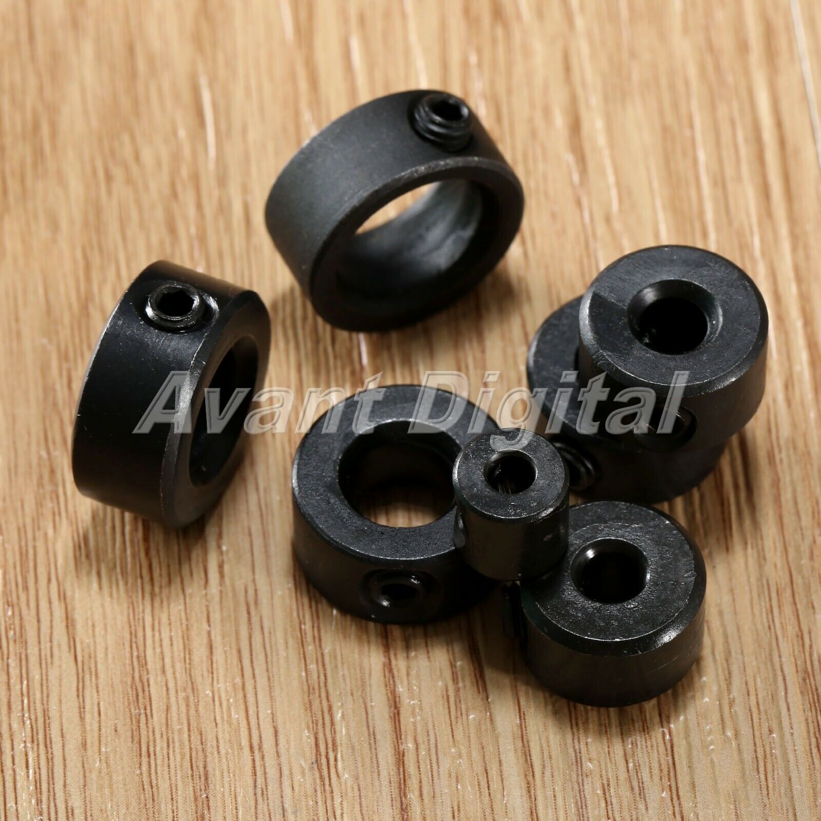 7x Drill Depth Stop Collars Dowels Shaft Chuck + Hex Wrench Consist Carbon Steel