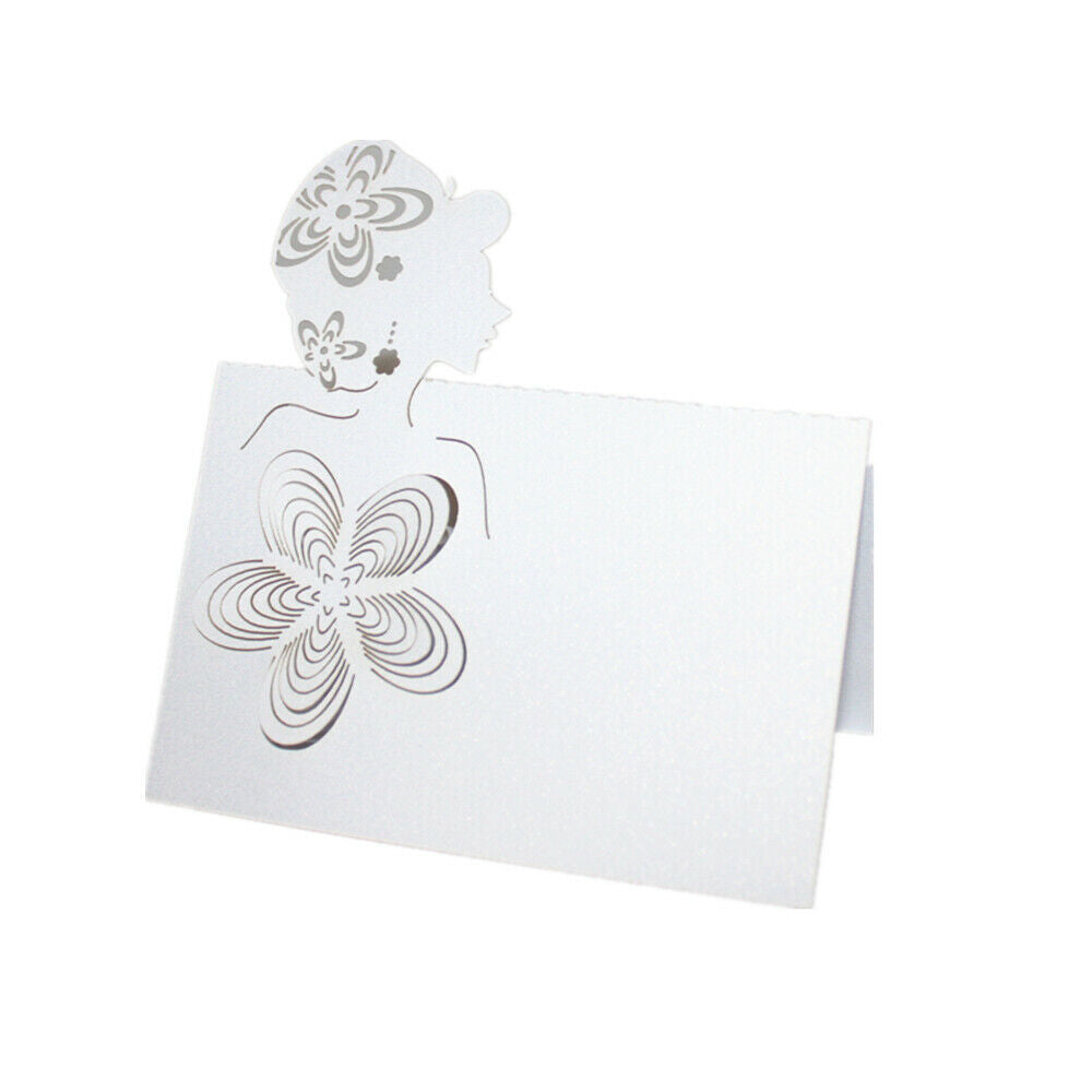 50pcs Hollow Goddess Blank Number Name Table Cards Invitations Wedding Decor