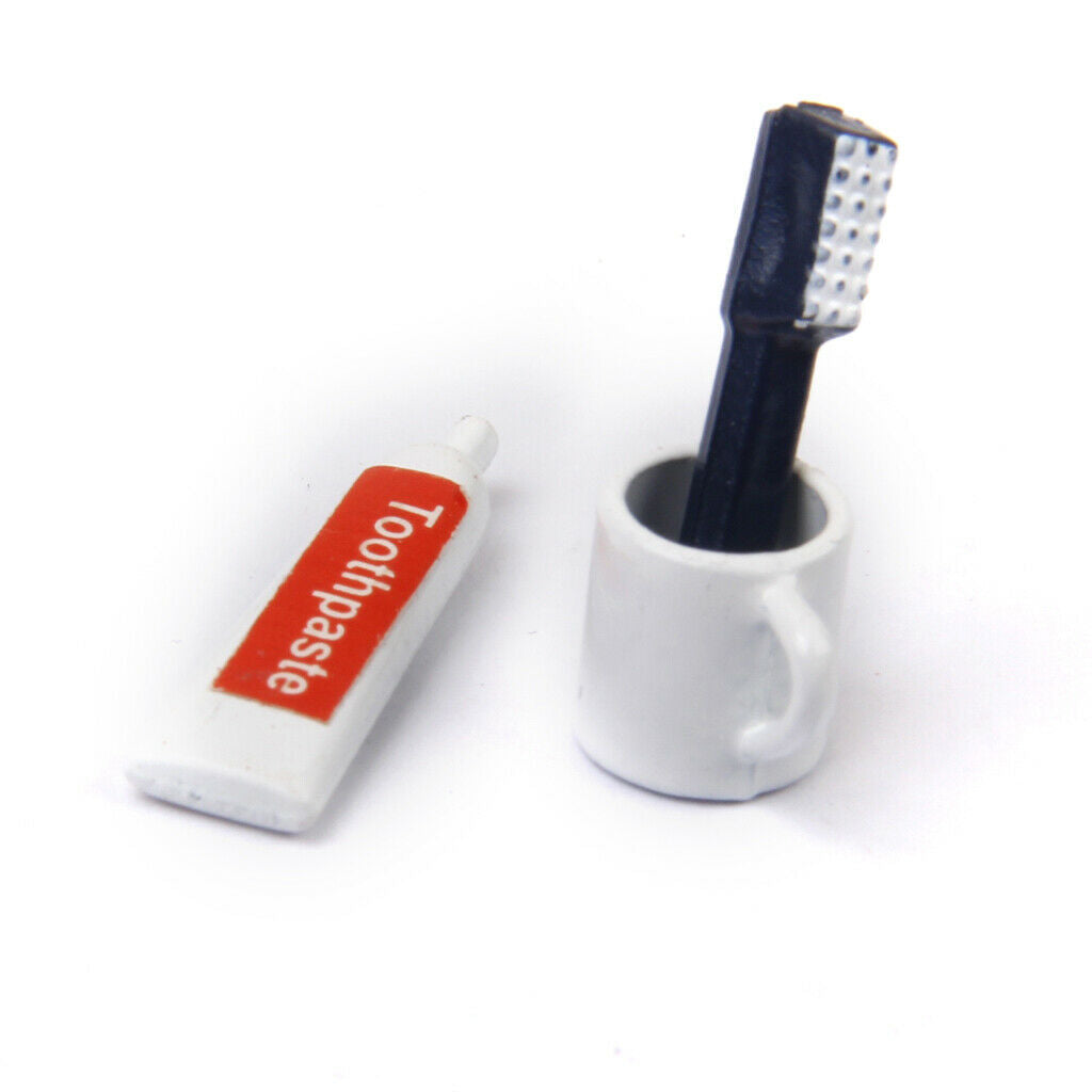 1/12th Bathroom 3Pcs/set Toothbrush Toothpaste Mouth Cup Furniture Set