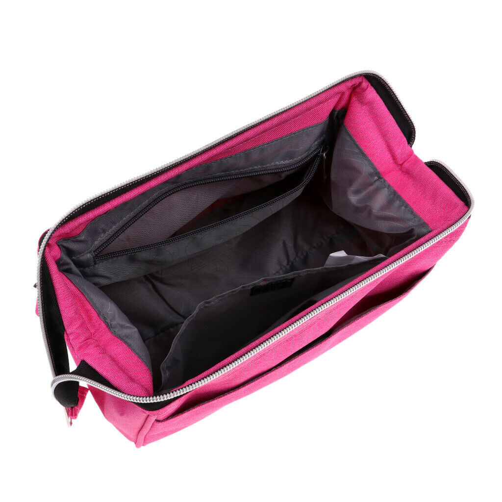 Travel Toiletry Organizer Outdoor Wash Bag Cosmetic Zipper Pouch Rose Red