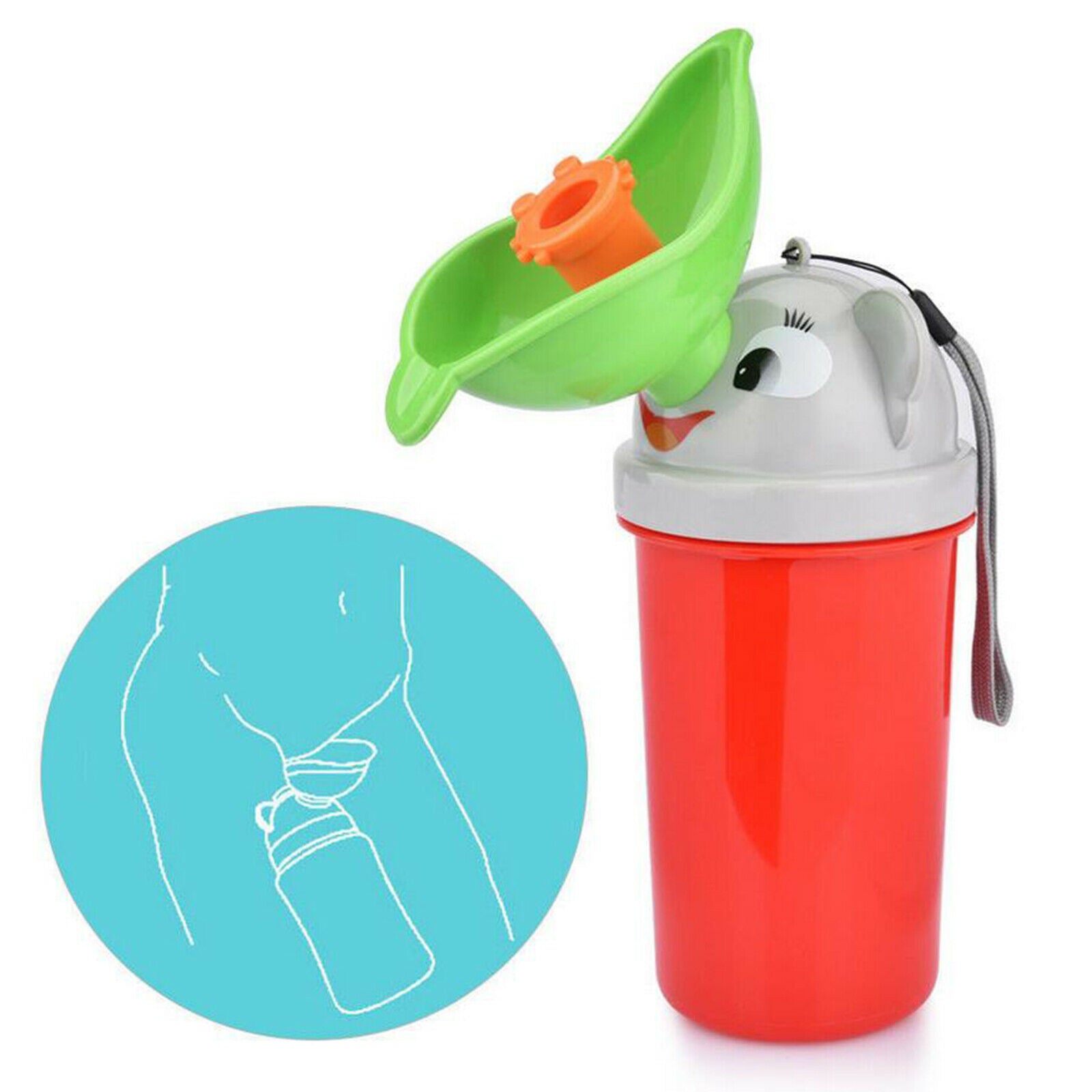 Toddlers Travel Urinal Potty Toilet Pee Bottle for Kids Car Travel Red Girl