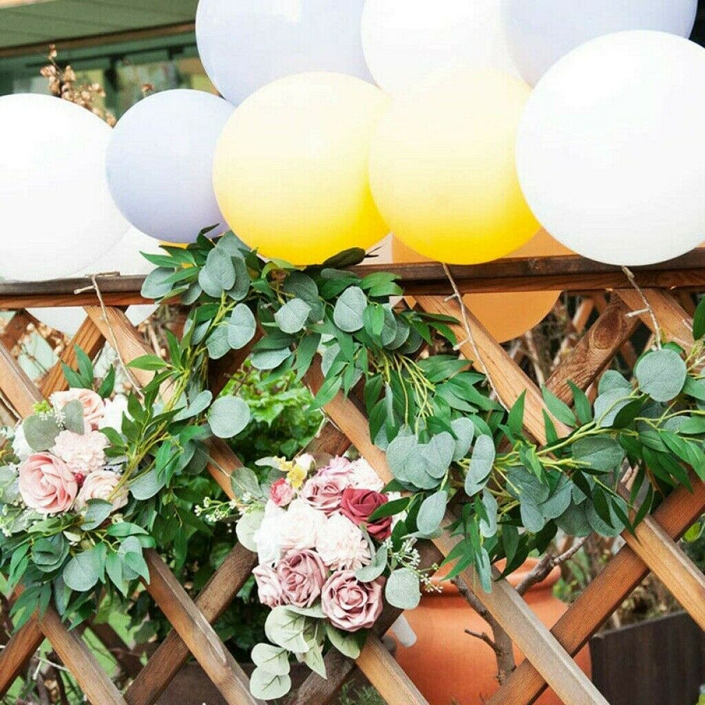 2M Greenery Eucalyptus Leaves Silk Artificial Vine Garland Wedding Xmas Decor