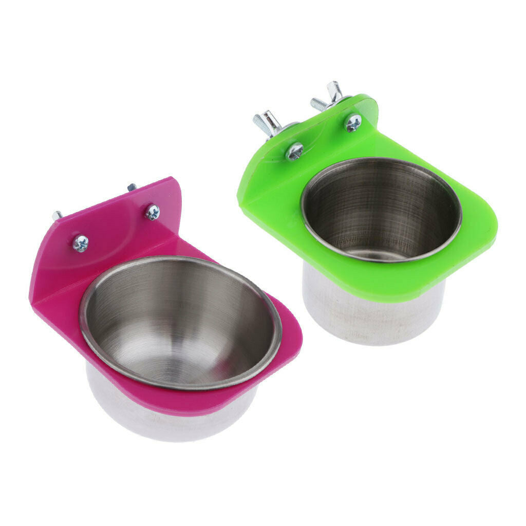 2Pieces Bird Water Feeder Small Animals Food Cup Birds Macaws Finches Mice