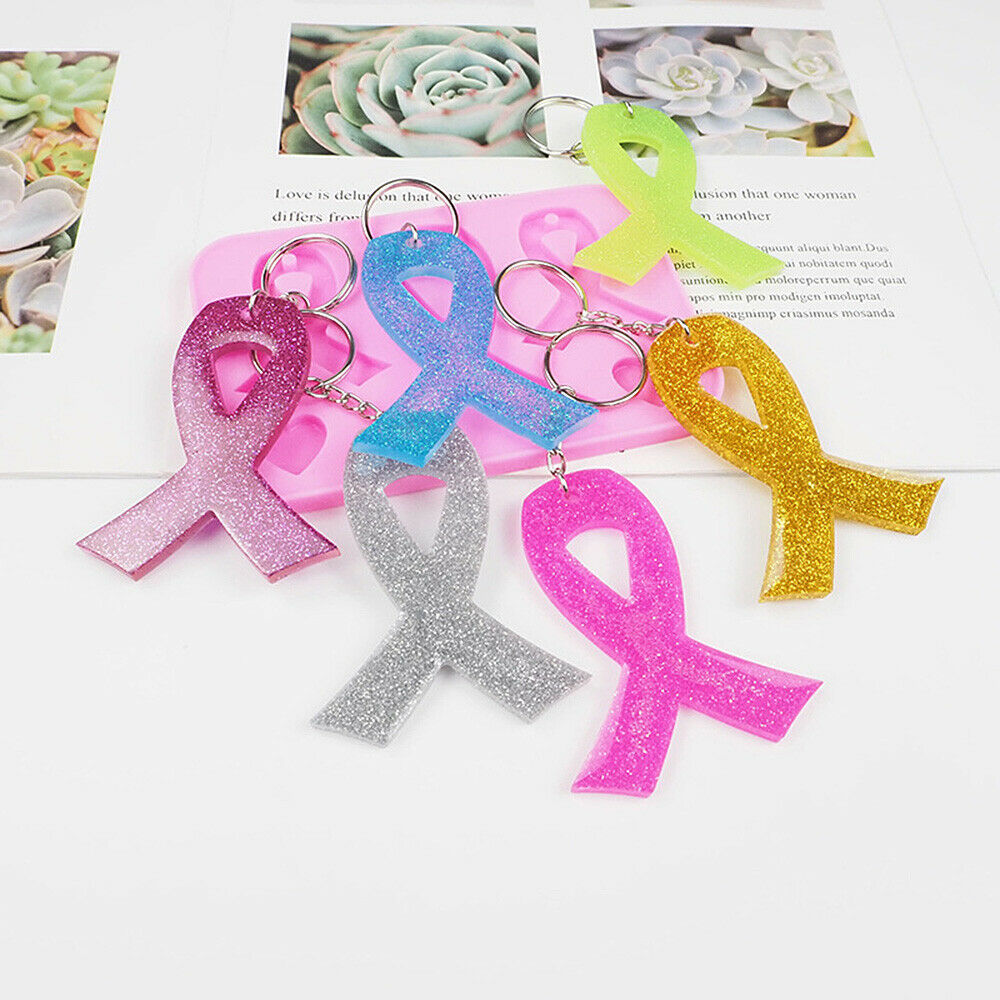 Ribbon Heart crystal Epoxy Silicone Molds DIY Casting Keychains Jewelry Pendant