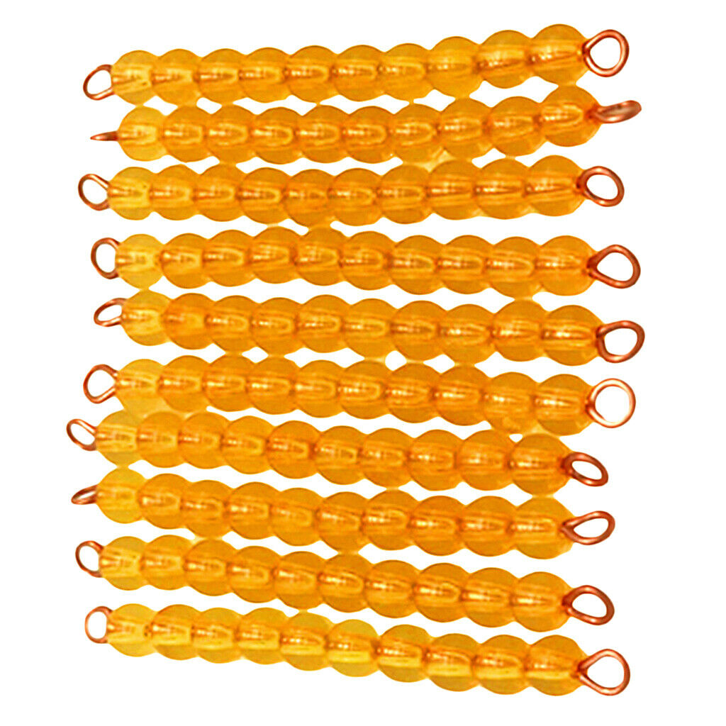 20 Pieces Montessori Golden Bead Thousand Beads 1-100 Numbers
