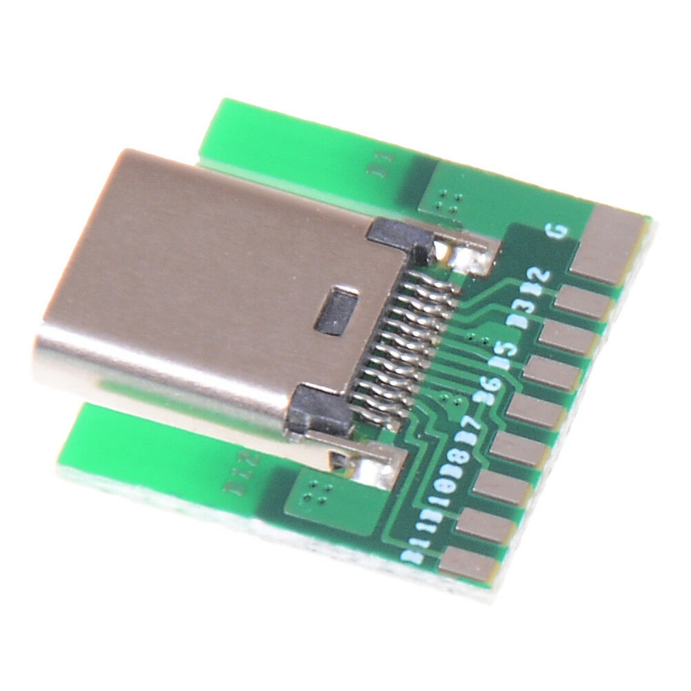 DIY 24pin usb 3.1 type c female plug socket connector smt type with pc board XC