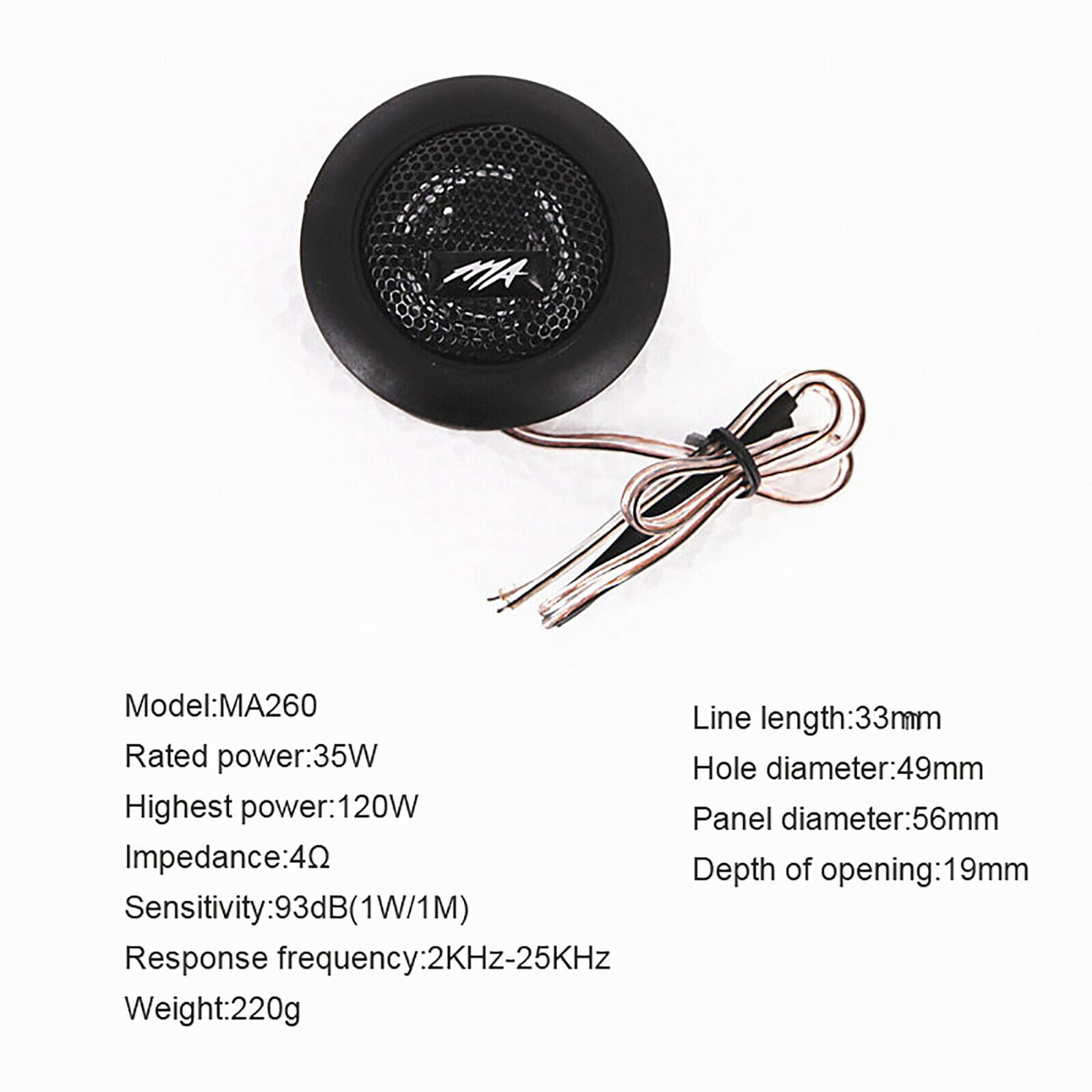 4 Ohm 35W Big Horn Loudspeaker Car Stereo Small Tweeter Dome Speaker Spare Parts