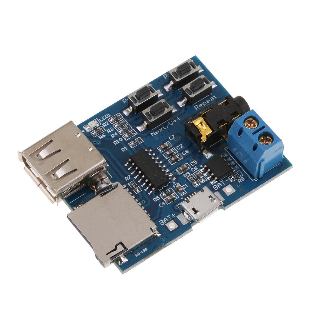 Mp3 Player Audio Module Mp3 Decoder Board Power Amplifier TF Card USB