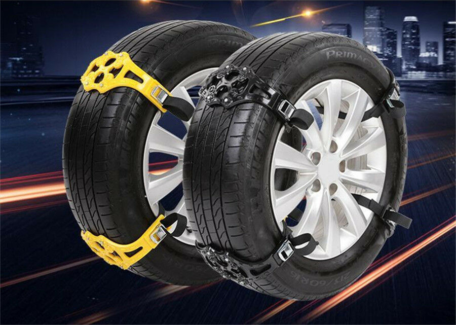 Car Truck Tire Wheel Safety Snow Winter Chain Belt Anti-Skid Black/Yellow Random