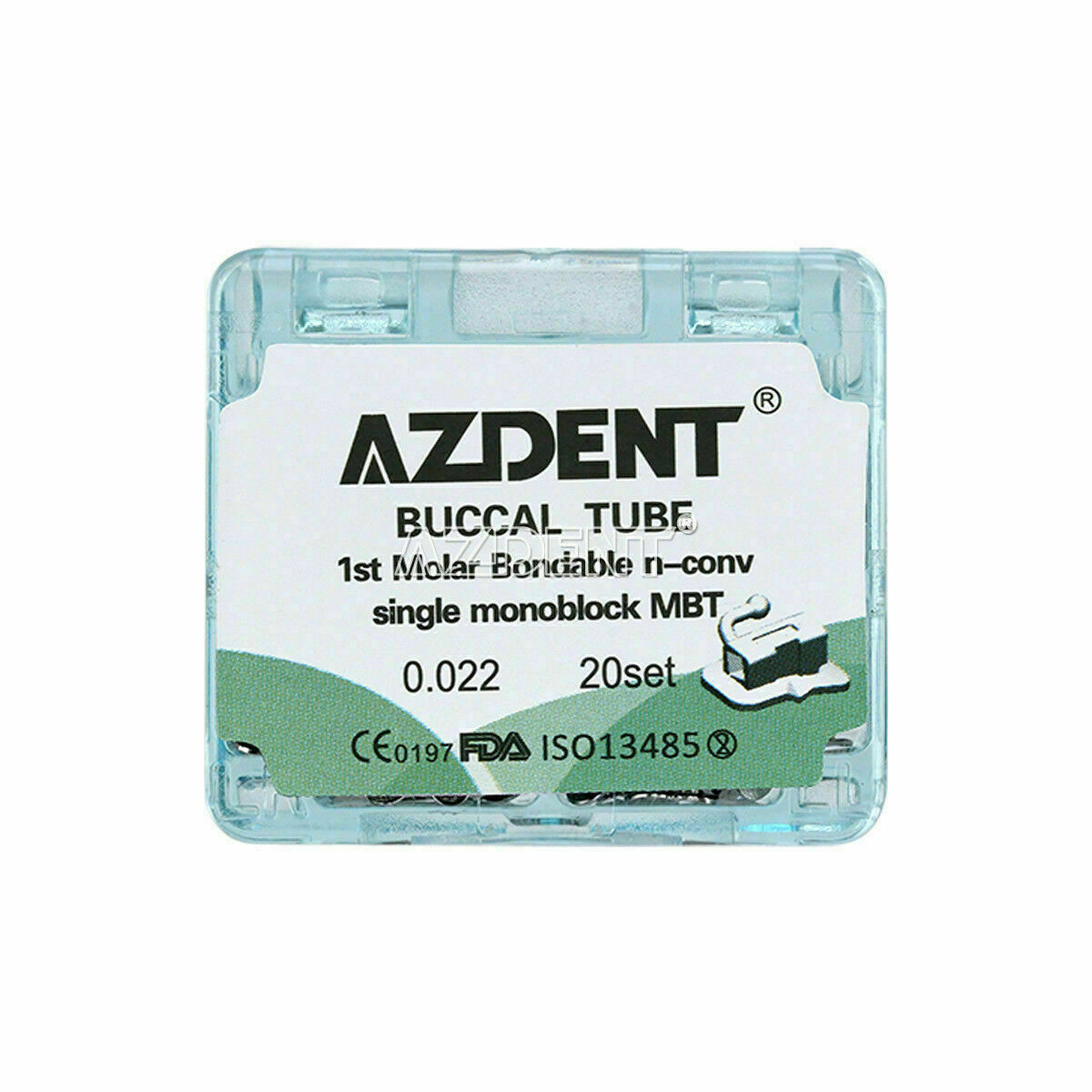 100 X Orthodontic Bonding Buccal Tube Dental For 1st Molar MBT 0.022 AZDENT CA